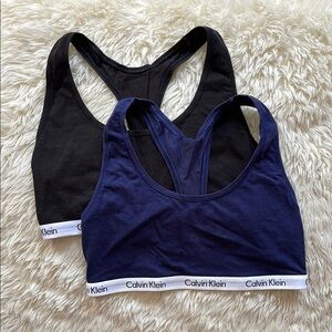 *2 Bras!* Calvin Klein Black and Blue Sports Bras
